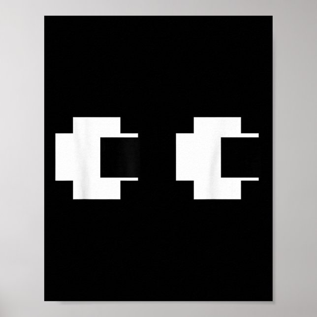 Retro Arcade Video Game Ghost Eyes Halloween Group Poster (Framsidan)