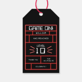 Retro Arcade-videospel Neon Barns födelsedag Presentetikett