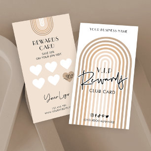 Retro Arch Boho Beige Trendig Business Logotyp Lojalitetskort