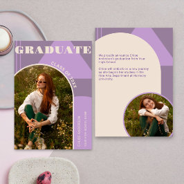 Retro Arch Lila 2 Photo Studenten-meddelande Inbjudningar