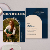 Retro Arch Navy Blue Photo Studenten