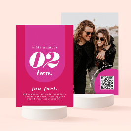 Retro Arch Rosa & Magenta Par Roligt Fact & Photo Bordsnummer