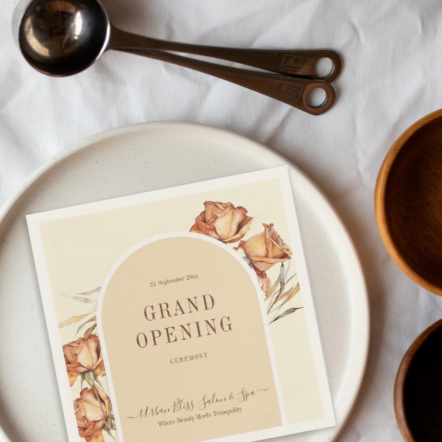 Retro Arch Script Grand Open Ceremony Pappersservett (Retro Arch Script Grand Opening Ceremony Napkins)