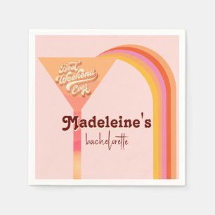 Retro Arch Vintage Sunset Abstrakt Bachelorette Pappersservett