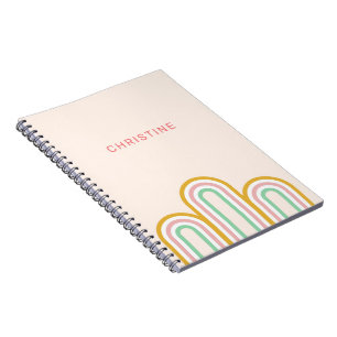 Retro Arched Rand Pastel Rosa Minimum Anteckningsbok