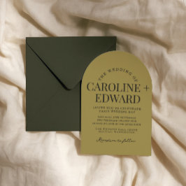 Retro Arched Stripe-bröllopsinbjudan Inbjudningar