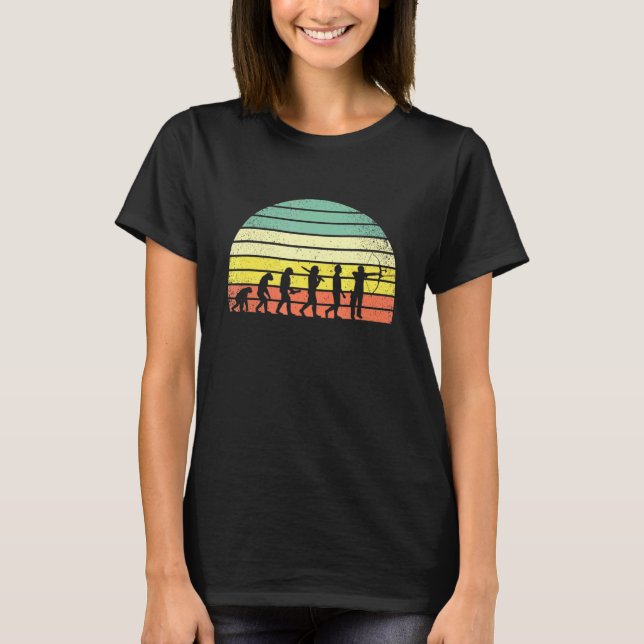Retro Archery Evolution For Archers Bowmen T Shirt (Framsida)