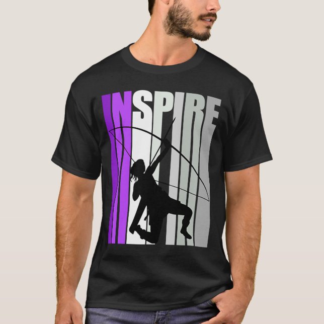 Retro Archery Girl Archers Birthday Inspire Inspir T Shirt (Framsida)