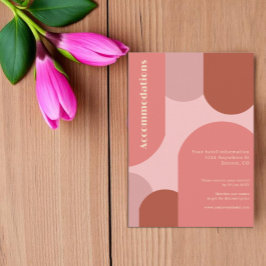 Retro Arches Coral Rosa Bröllop Bostäder Tilläggskort