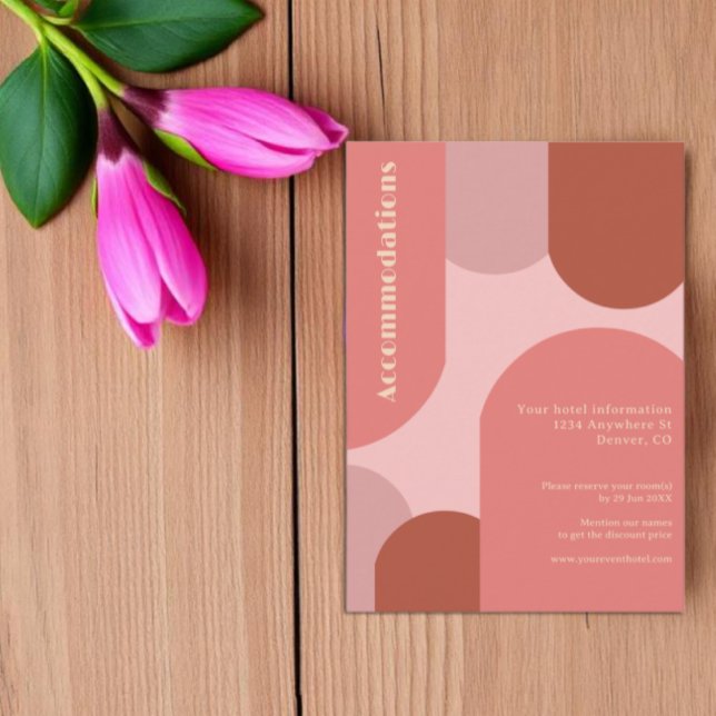 Retro Arches Coral Rosa Bröllop Bostäder Tilläggskort (Skapare uppladdad)