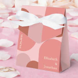 Retro Arches Coral Rosa Bröllop Presentaskar