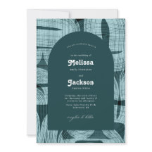 Retro Arches och Bends and Linjer Aqua Bröllop