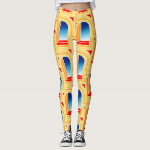 Retro Archway Leggings - Casablanca Window