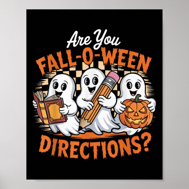 Retro Are You Fall O Ween Directions Ghost Hallowe Poster (Framsidan)