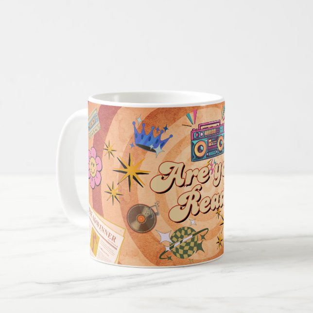 Retro Are You Ready Mug Design with Custom Name  Kaffemugg (Framsida vänster)