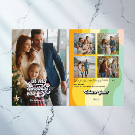 Retro "Årets höjdpunkter" Säsongsfoton Julkort