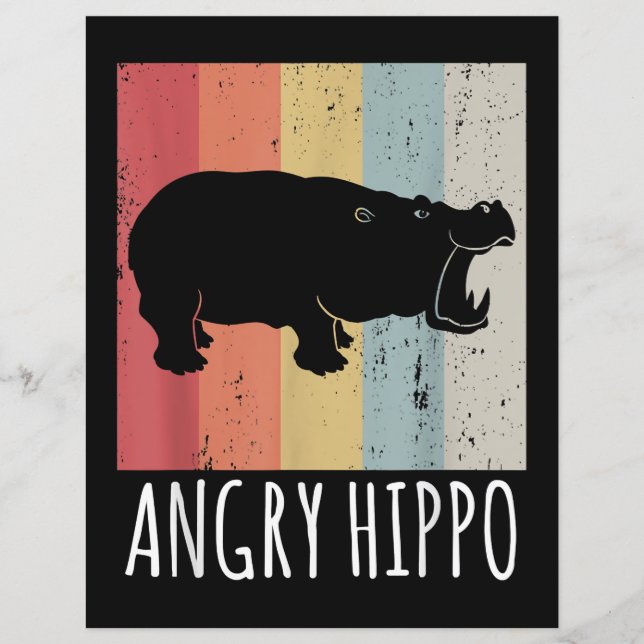 Retro Arg Hippo - Vintage Hippopotamus (Framsida)