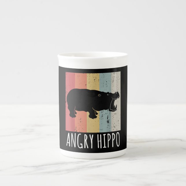 Retro Arg Hippo - Vintage Hippopotamus Benporslin Mugg (Framsidan)