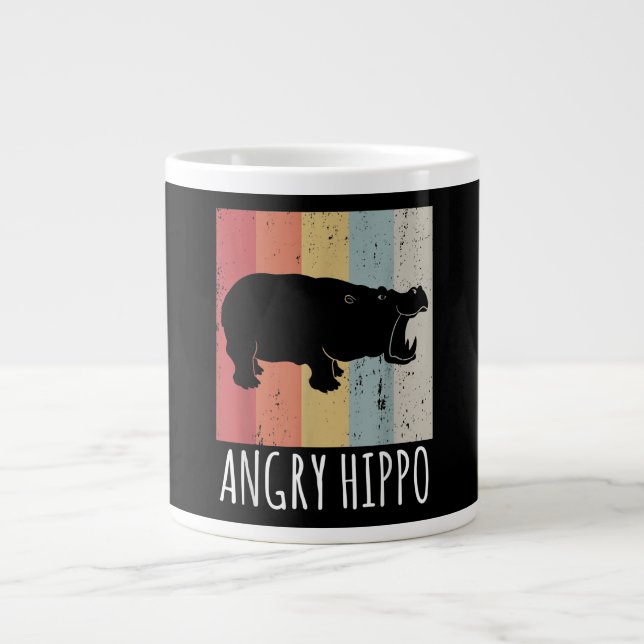Retro Arg Hippo - Vintage Hippopotamus Jumbo Mugg (Framsidan)
