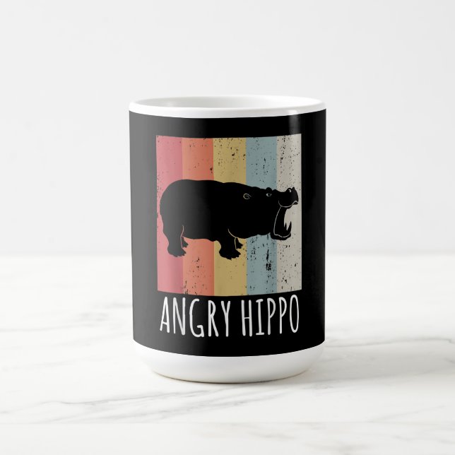 Retro Arg Hippo - Vintage Hippopotamus Magisk Mugg (Center)