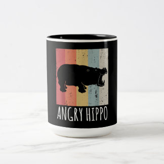 Retro Arg Hippo - Vintage Hippopotamus Två-Tonad Mugg