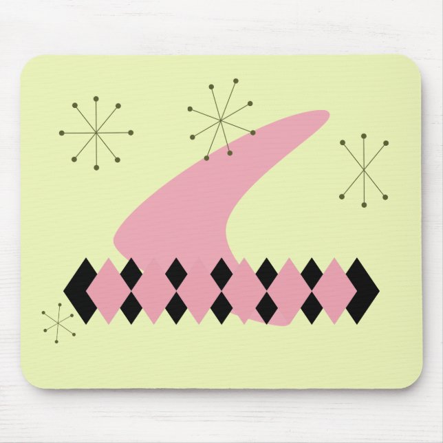 Retro Argyle mitt- århundrade moderna Mousepad Musmatta (Framsidan)