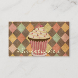 Retro Argyle muffinbageri Visitkort