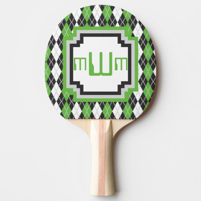 Retro Argyle Ping Pong Paddle Pingisracket (Framsidan)