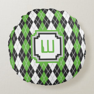 Retro Argyle Round Pillow Rund Kudde