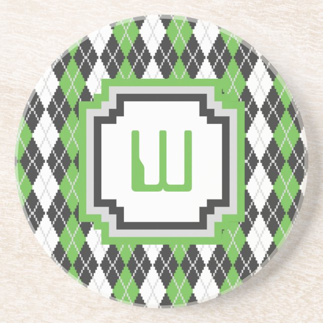 Retro Argyle Sandstens Coaster Underlägg Sandsten (Framsidan)