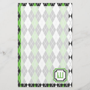 Retro Argyle Stationery Brevpapper
