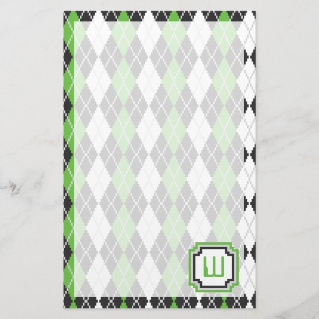 Retro Argyle Stationery Brevpapper (Framsida)