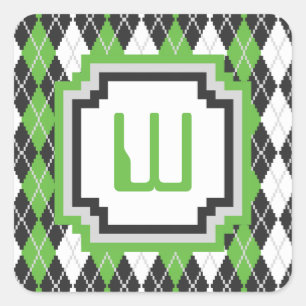 Retro Argyle Sticker Fyrkantigt Klistermärke