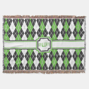 Retro Argyle Throw Blanket Mysfilt