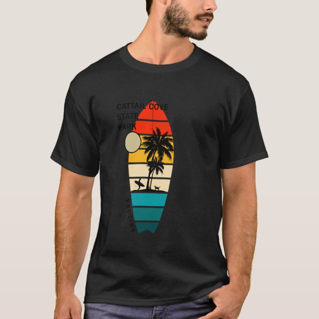 Retro Arizona Cattail Cove State Park Surfboarders T Shirt (Framsida)
