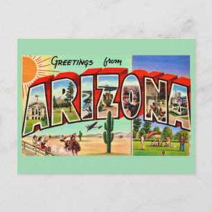 Retro Arizona Grön Postkort Vykort