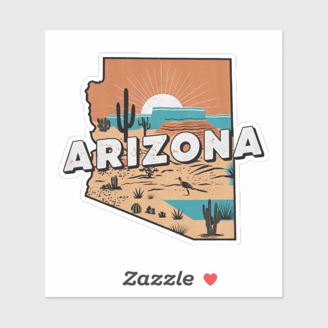 Retro Arizona State Car Sticker Klistermärken (Ark)