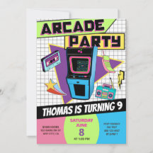 Retro arkad födelsedagsfest för spelare Pojke Flic