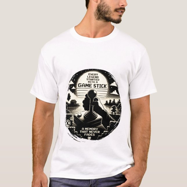 Retro Arkad Joystick Gamer T-Shirt Design (Framsida)