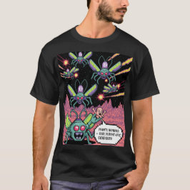 Retro Arkad Manti Aliens Pixel Art - Rolig Försvar T Shirt