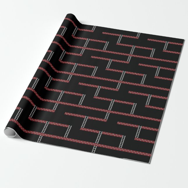 Retro Arkad Pixel Plattform Stege Design Presentpapper (Utrullad)