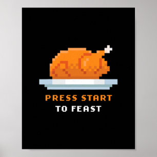 Retro Arkad Pixelat Turkstekt Spel – Tryck Start T