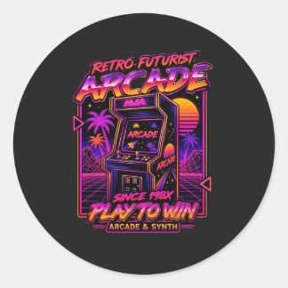 Retro Arkad Synthwave Neon Klistermärke