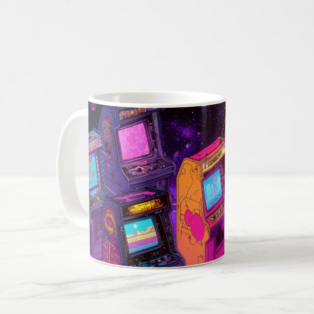 Retro Arkadmaskiner Kaffemugg (Framsida vänster)