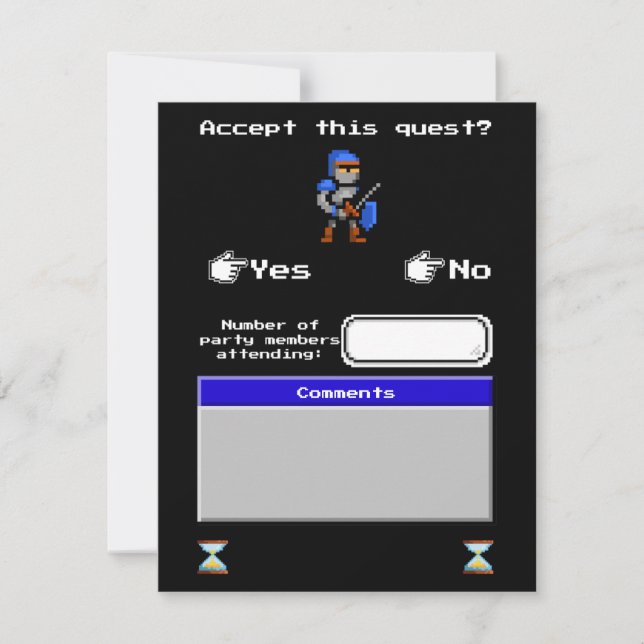 Retro Arkadspel RSVP OSA Kort (Framsida)