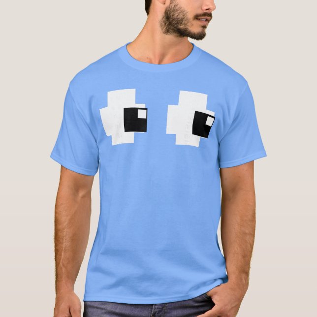 Retro arkadspelet Ghost Eyes Halloween Gruppkostym T Shirt (Framsida)
