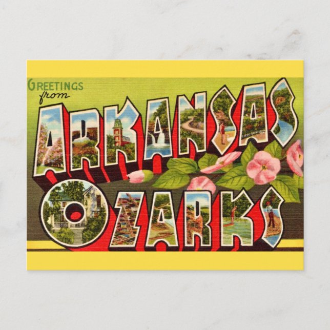  Retro Arkansas Ozarks vykort  (Framsida)