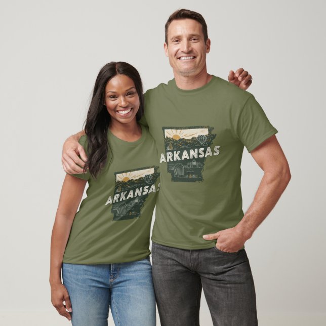 Retro Arkansas-staten T Shirt (Unisex)