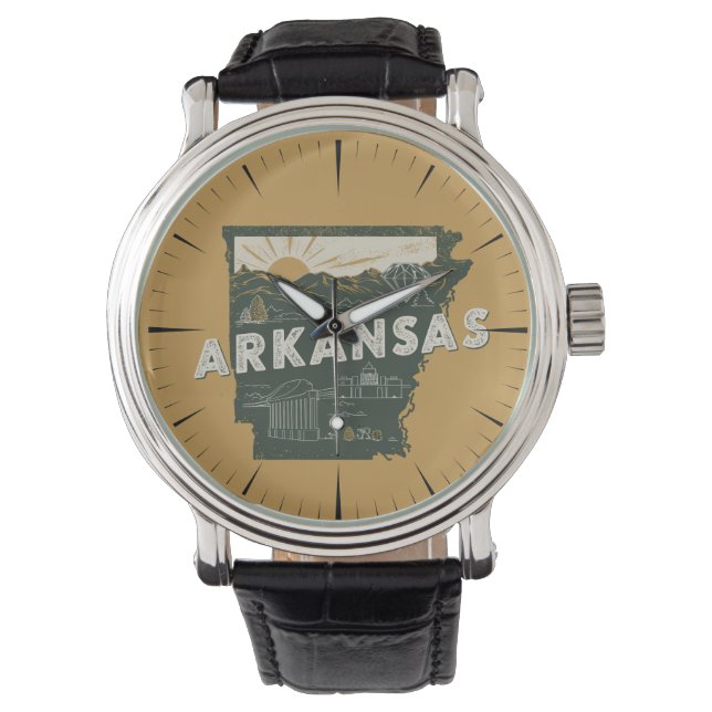Retro Arkansas-tillstånd Armbandsur (Framsida)