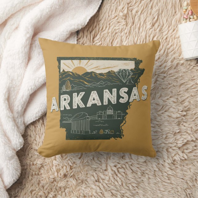 Retro Arkansas-tillstånd Kudde (Filt)